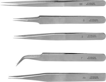 Modelcraft 5pc Stainless Steel Tweezers