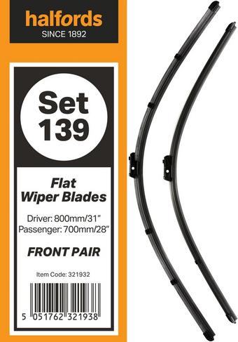 Halfords Set 139 Wiper Blades - Front Pair