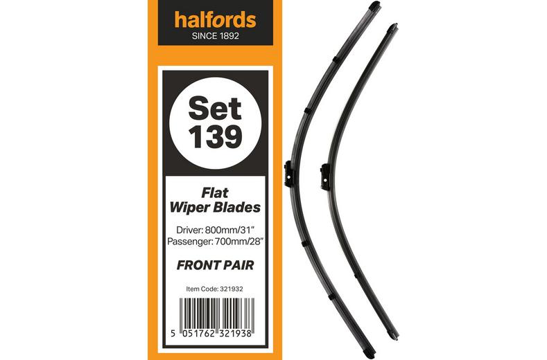 Halfords Set 139 Wiper Blades - Front Pair Halfords Set 139 Wiper Blades - Front Pair