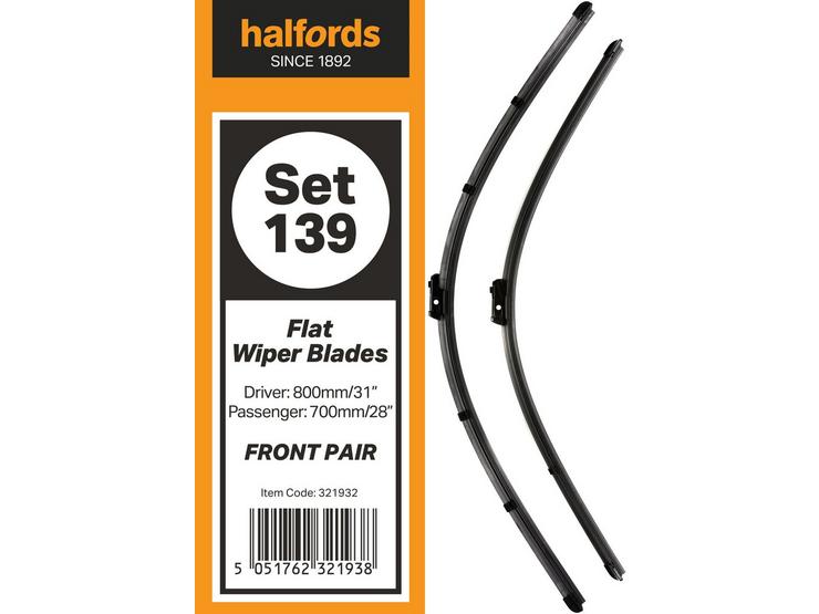 Halfords Set 139 Wiper Blades - Front Pair
