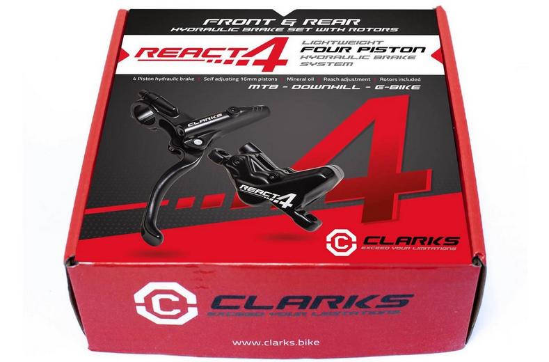 Clarks React 4 Hydraulic Disc Brake Set 4-Piston Clarks React 4 Hydraulic Disc Brake Set 4-Piston