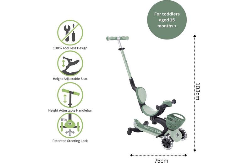 Globber Go Up Foldable Lights Kids Scooter Globber Go Up Foldable Lights Kids Scooter