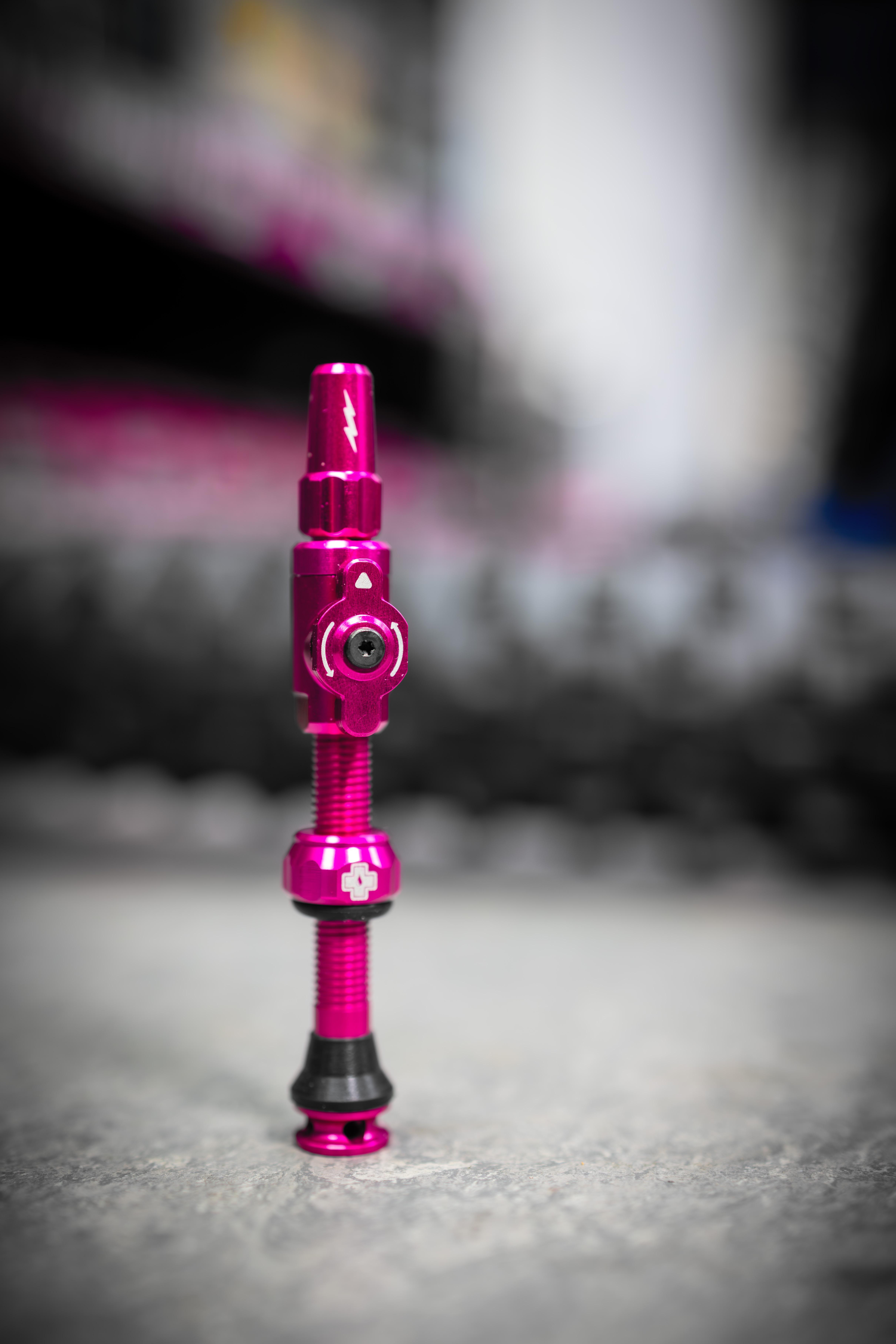 Muc-Off Big Bore Lite Tubeless Valves 35mm Pink | Halfords UK
