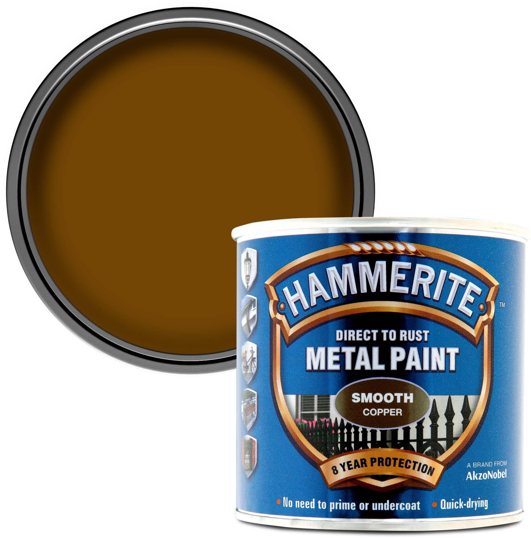 Hammerite Direct to Rust Metal Paint Smooth Copper 250ml