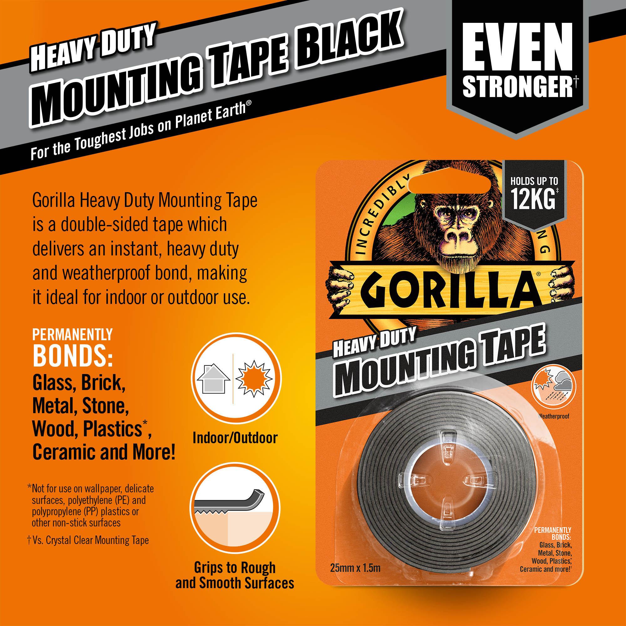 Gorilla Mounting Tape 1.5m Black