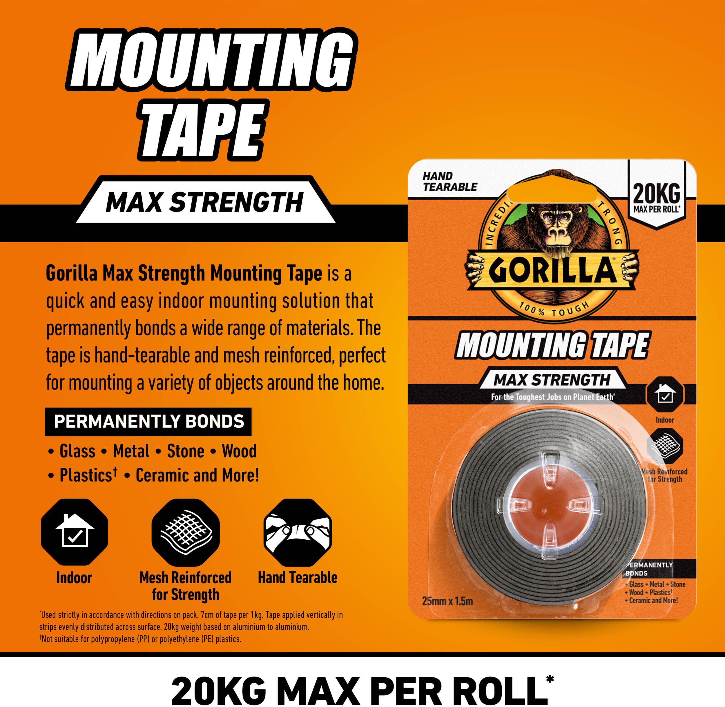 Gorilla Mounting Tape Max Strength Black