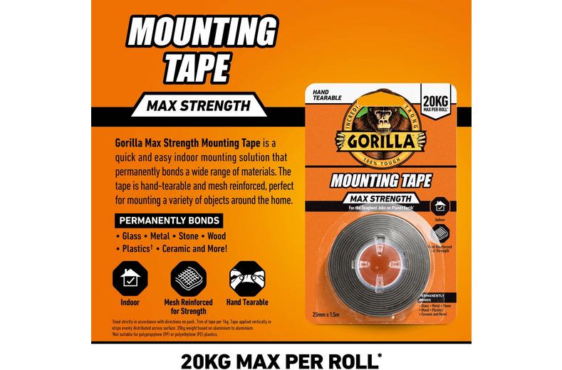 Gorilla Mounting Tape Max Strength Black Gorilla Mounting Tape Max Strength Black