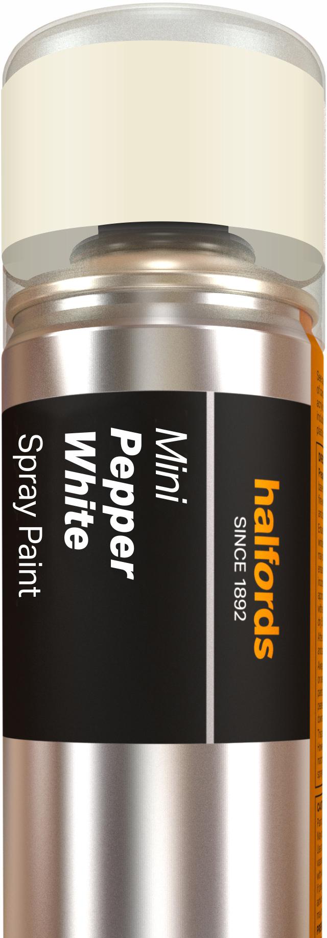 Halfords BMW Mini Pepper White Car Spray Paint 300ml Halfords UK