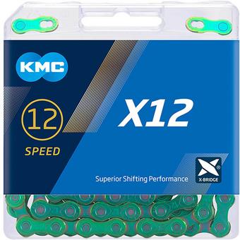 KMC X12 12 Speed Chain, Aurora Green, 126L