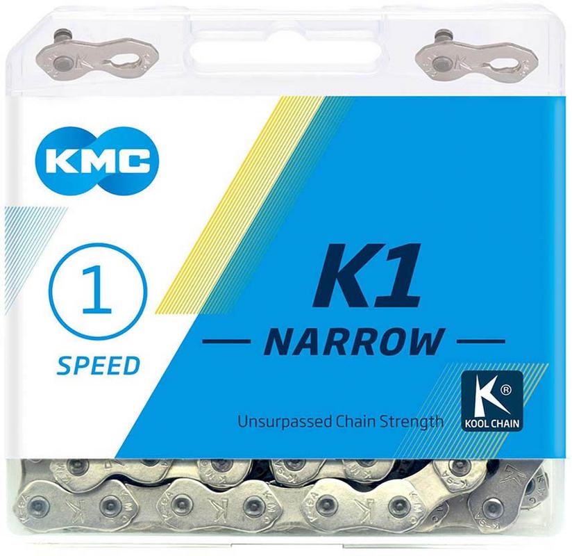 Halfords KMC Kmc K1 Narrow Single Speed Chain, Silver, 100L | Extra 8% off for BC Members