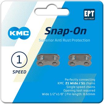 KMC Snap-On Wide EPT Single Speed Missing Links, Silver