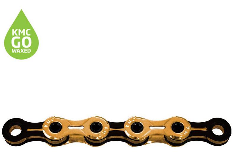 KMC X11SL Waxed 11 Speed Chain, 118L, Ti-N Gold/Black KMC X11SL Waxed 11 Speed Chain, 118L, Ti-N Gold/Black