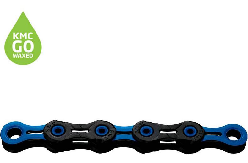KMC DLC11 Waxed 11 Speed Chain, 118L, Black/Celeste KMC DLC11 Waxed 11 Speed Chain, 118L, Black/Celeste