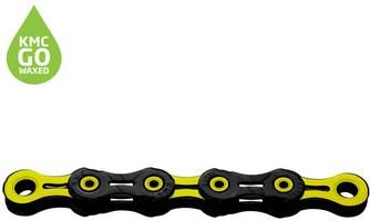 Halfords KMC Kmc Dlc11 Waxed 11 Speed Chain, 118L, Black/Yellow | Extra 8% off for BC Members