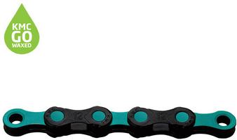 Halfords KMC Kmc Dlc12 Waxed 12 Speed Chain, 126L, Black/Celeste | Extra 8% off for BC Members