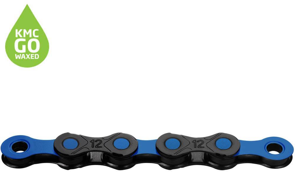 KMC DLC12 Waxed 12 Speed Chain, 126L, Black/Apple Green