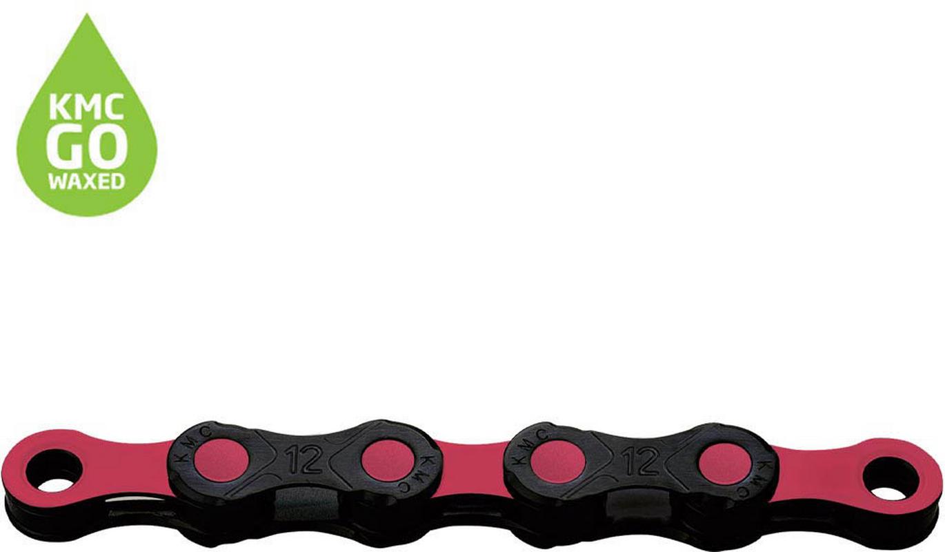 Halfords KMC Kmc Dlc12 Waxed 12 Speed Chain, 126L, Black/Pink | Extra 8% off for BC Members