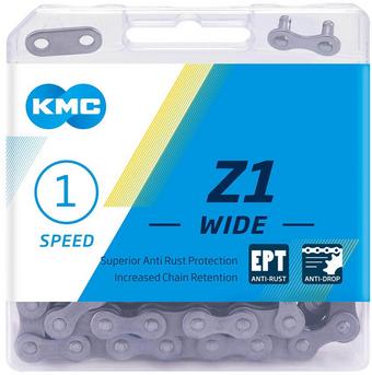 KMC Z1 Wide EPT Single Speed Chain, Silver, 112L