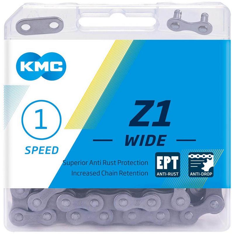 Halfords KMC Kmc Z1 Wide Ept Single Speed Chain, Silver, 112L | Extra 8% off for BC Members