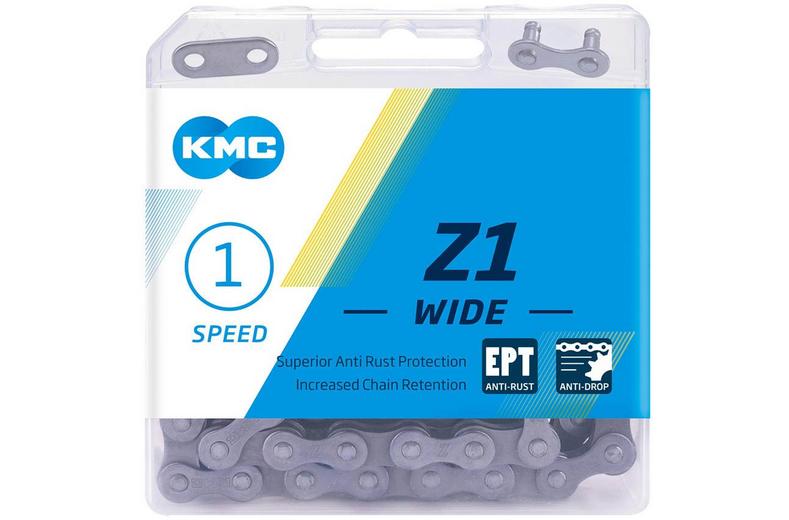 KMC Z1 Wide EPT Single Speed Chain, Silver, 128L KMC Z1 Wide EPT Single Speed Chain, Silver, 128L