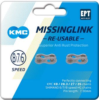 KMC 7/8R EPT Missing Links, Silver, 73mm