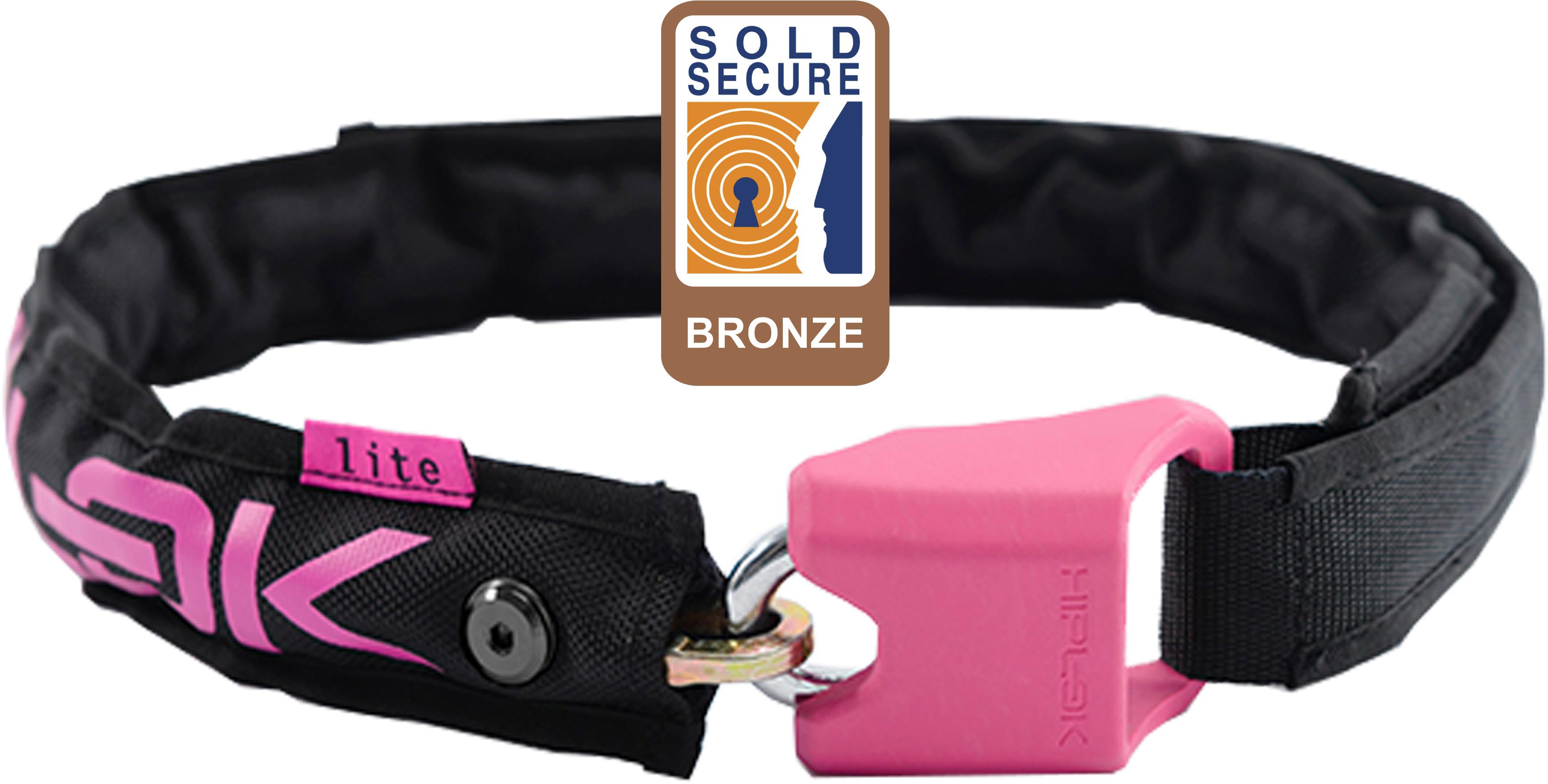 Halfords Hiplok LITE Wearable Bike Lock - Black/Pink | Pricematch, Extra 8% off for BC Members, Free Bike Health Check, Cycle2Work Scheme & 0% APR Finance.
