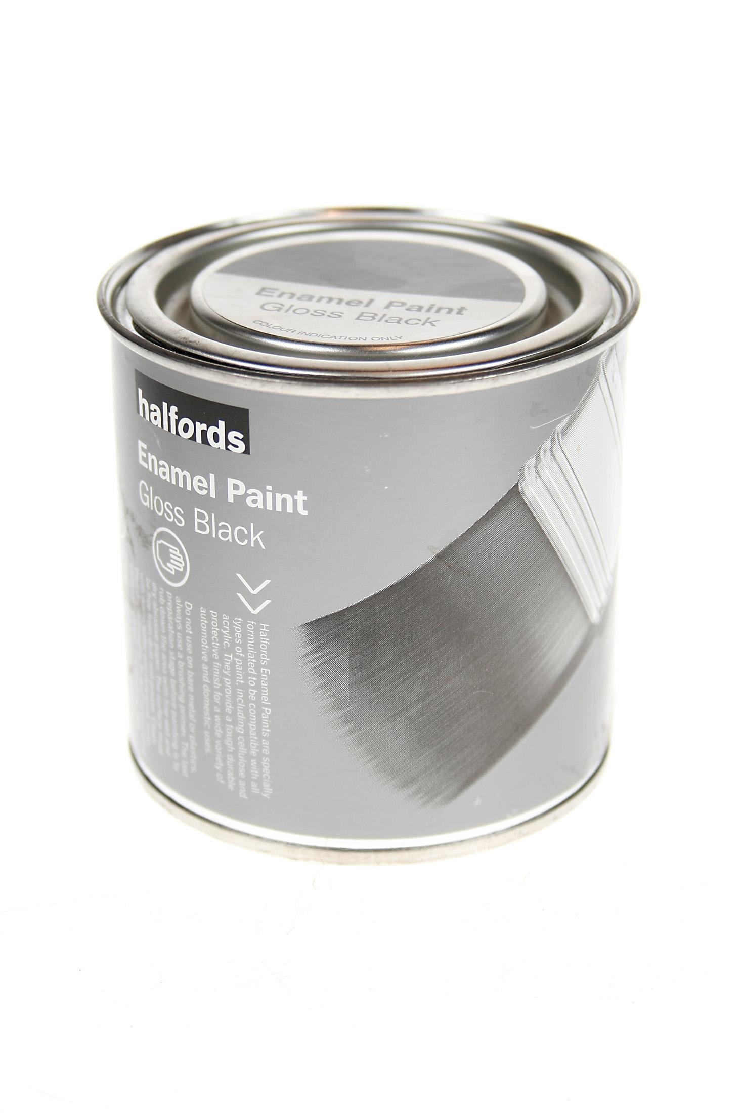 Halfords Enamel Paint Gloss Black 250ml Halfords UK