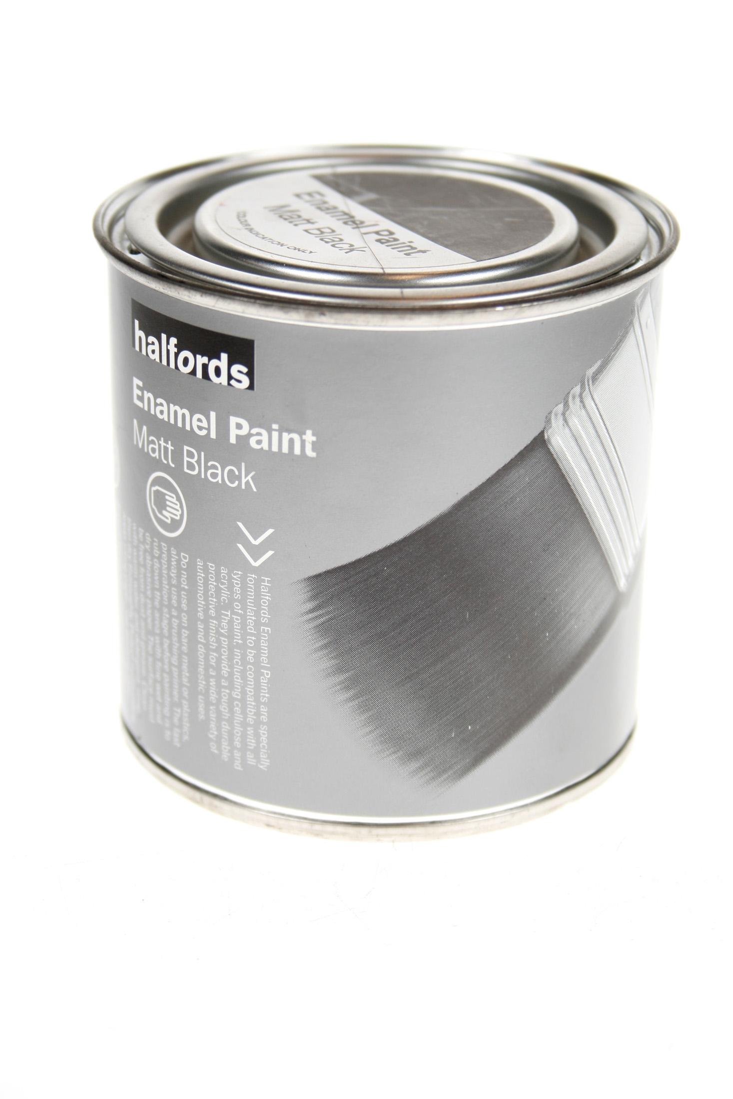 Halfords Enamel Paint Matt Black 250ml Halfords UK