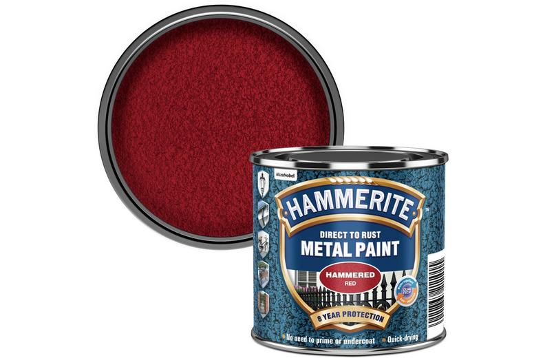 Hammerite Direct to Rust Metal Paint Hammered Red 250ml Hammerite Direct to Rust Metal Paint Hammered Red 250ml