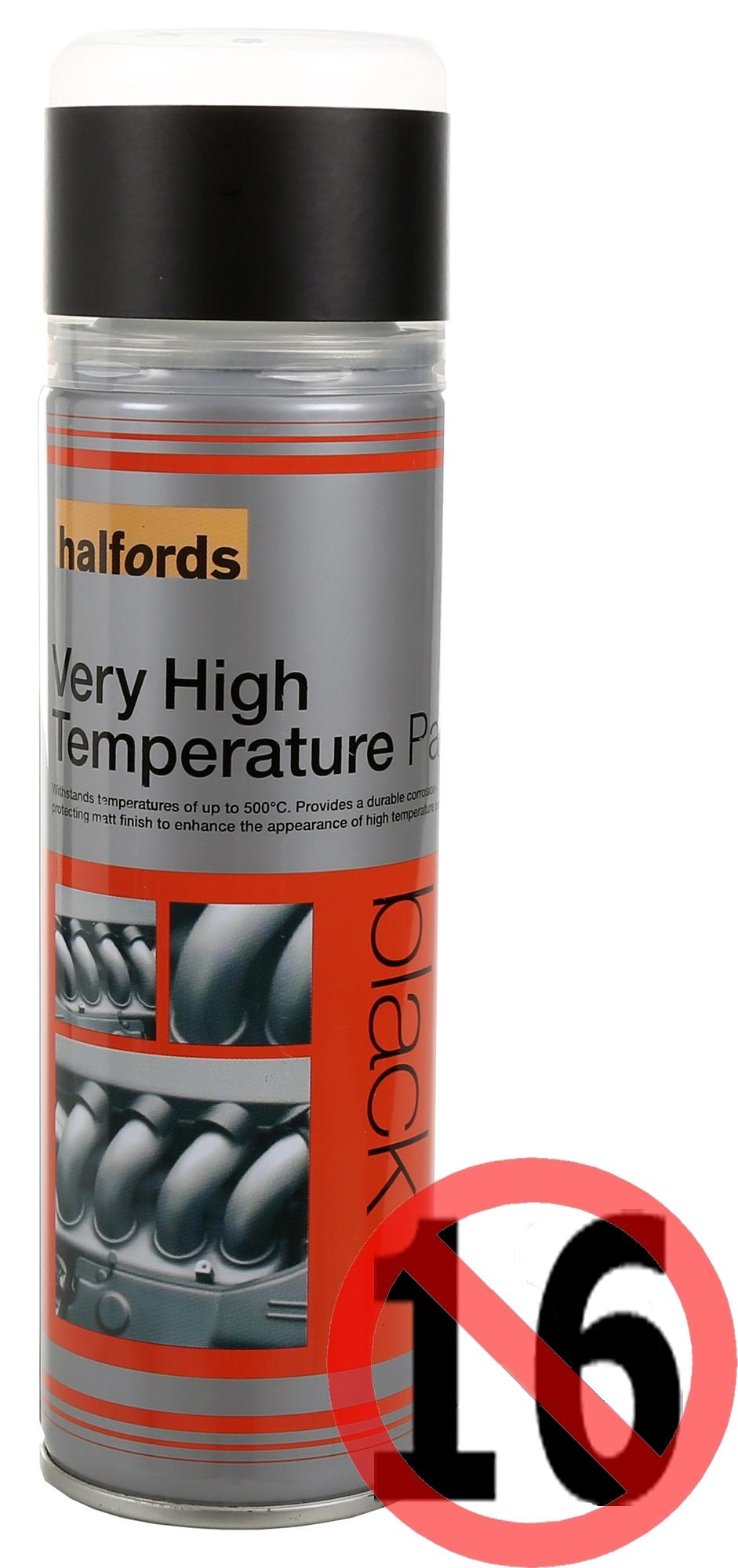 Halfords Very High Temperature Paint Black 300ml Halfords UK