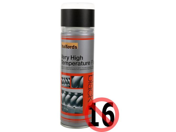 Halfords Very High Temperature Paint Black 300ml