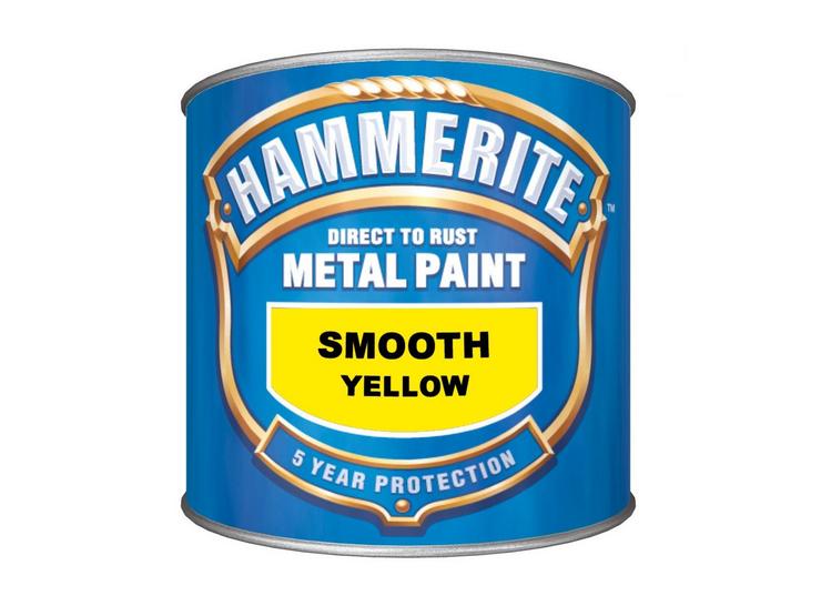 Hammerite Direct to Rust Metal Paint Smooth Yellow 250ml