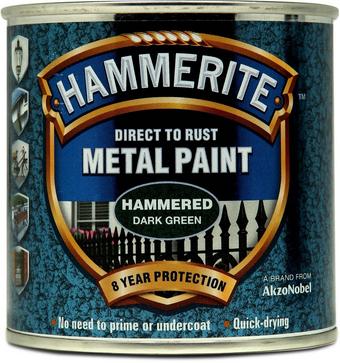 Hammerite Direct to Rust Metal Paint Hammered Dark Green 250ml
