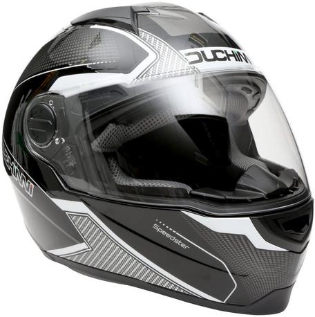 Duchinni D811 Gloss Black/Gunmetal Motorcycle Helmet Halfords IE