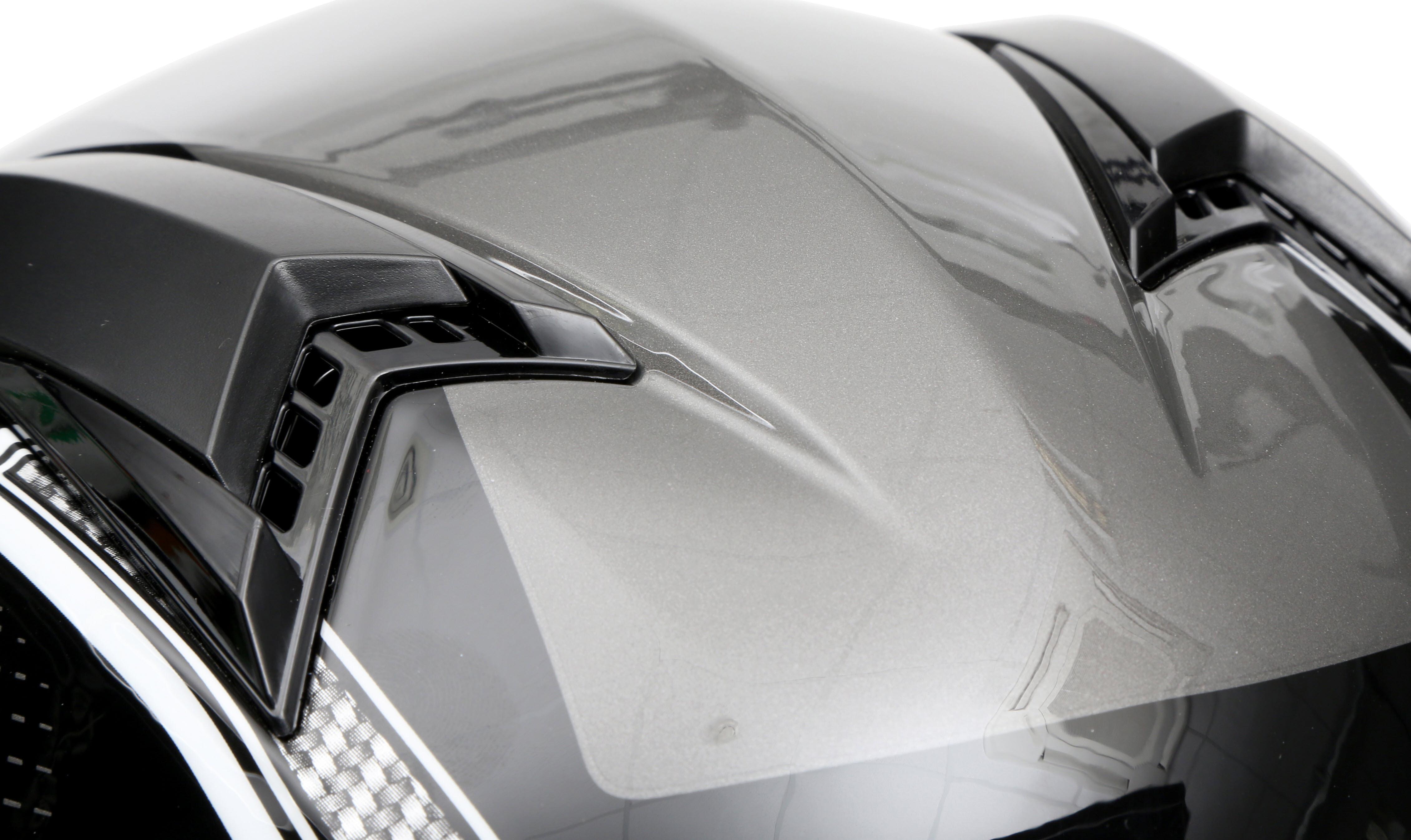 Duchinni D811 Gloss Black/Gunmetal Motorcycle Helmet