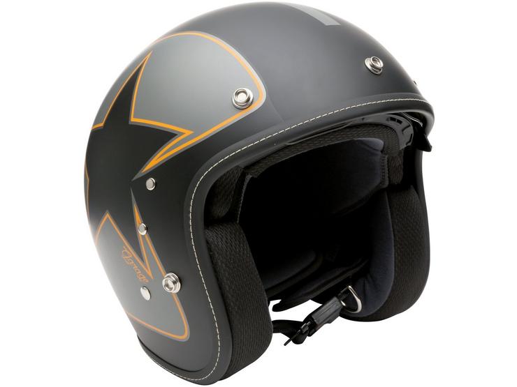 Duchinni D501 Matt Black/Orange Open Face Motorcycle Helmet