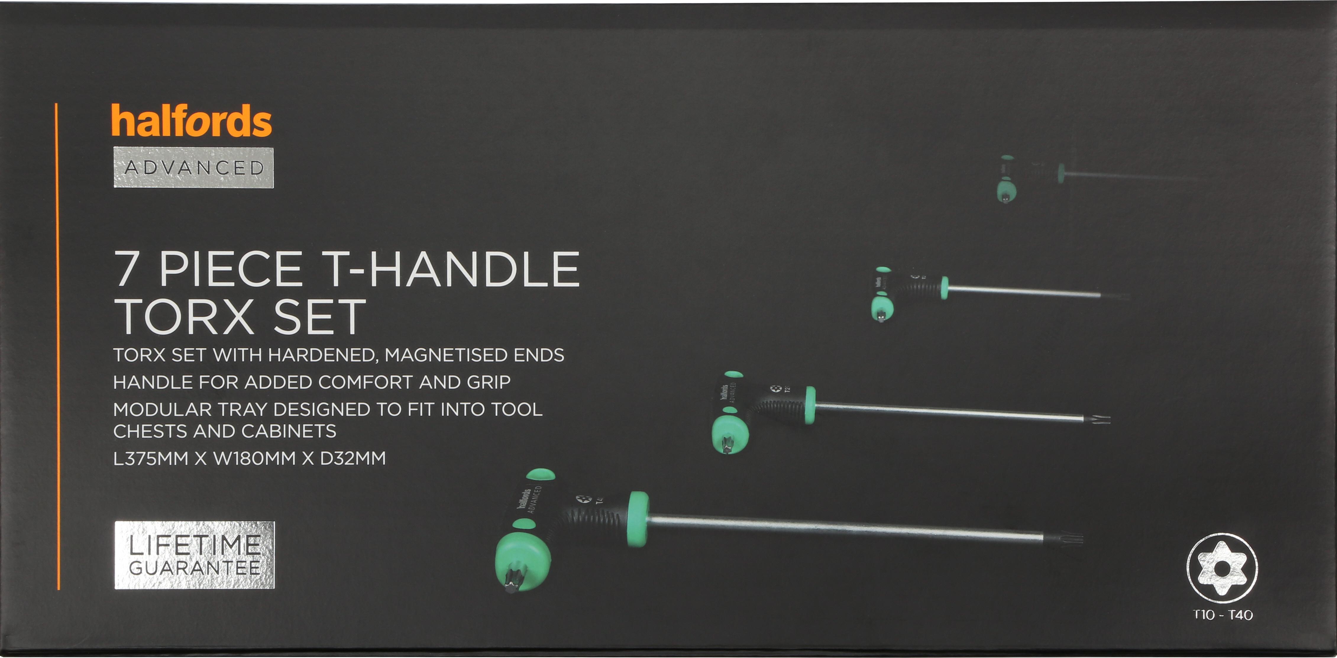 Halfords Advanced 7 Piece T-Handle Torx Set Modular Tray