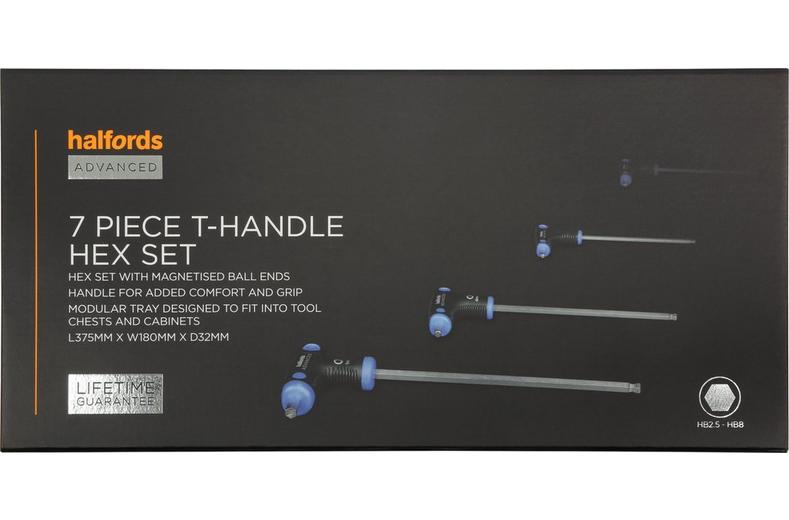 Halfords Advanced 7 Piece T-Handle Hex Set Modular Tray Halfords Advanced 7 Piece T-Handle Hex Set Modular Tray