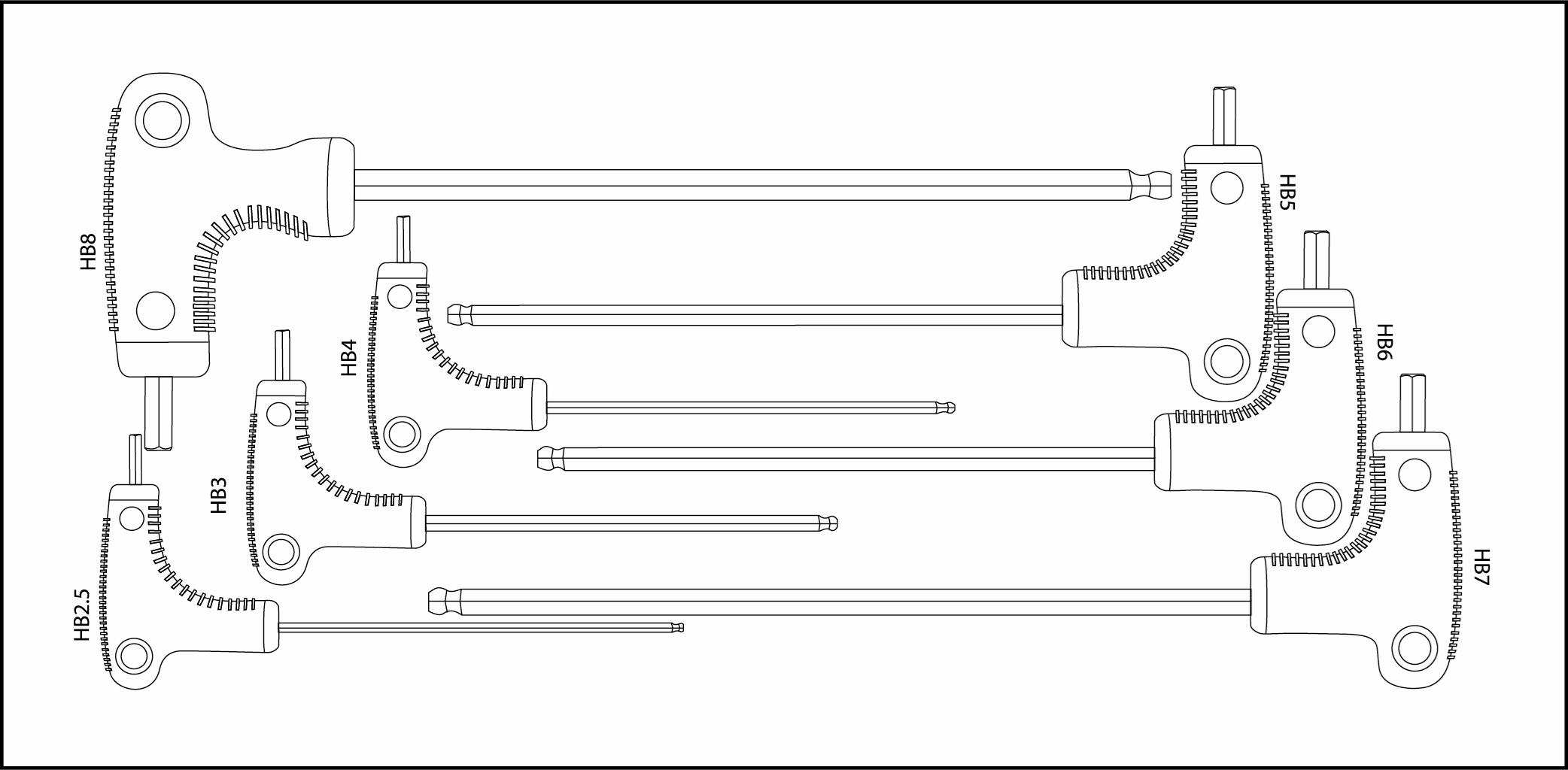 Halfords Advanced 7 Piece T-Handle Hex Set Modular Tray