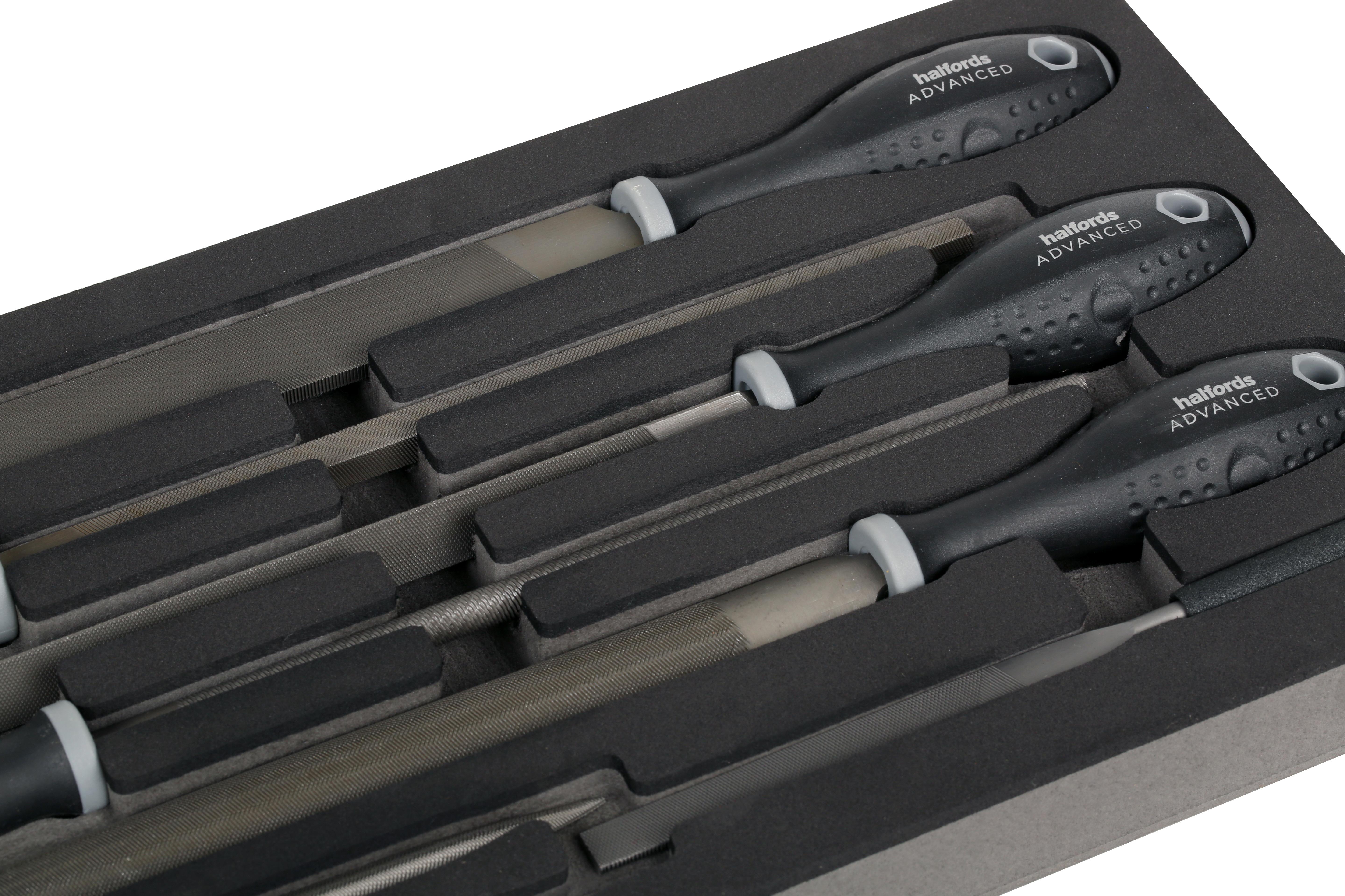 Halfords Advanced 8 Piece File Set Modular Tray