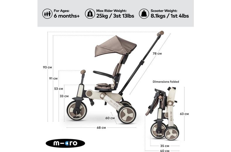 Micro Flexi Tricycle Brown Latte: 6 Months + Micro Flexi Tricycle Brown Latte: 6 Months +