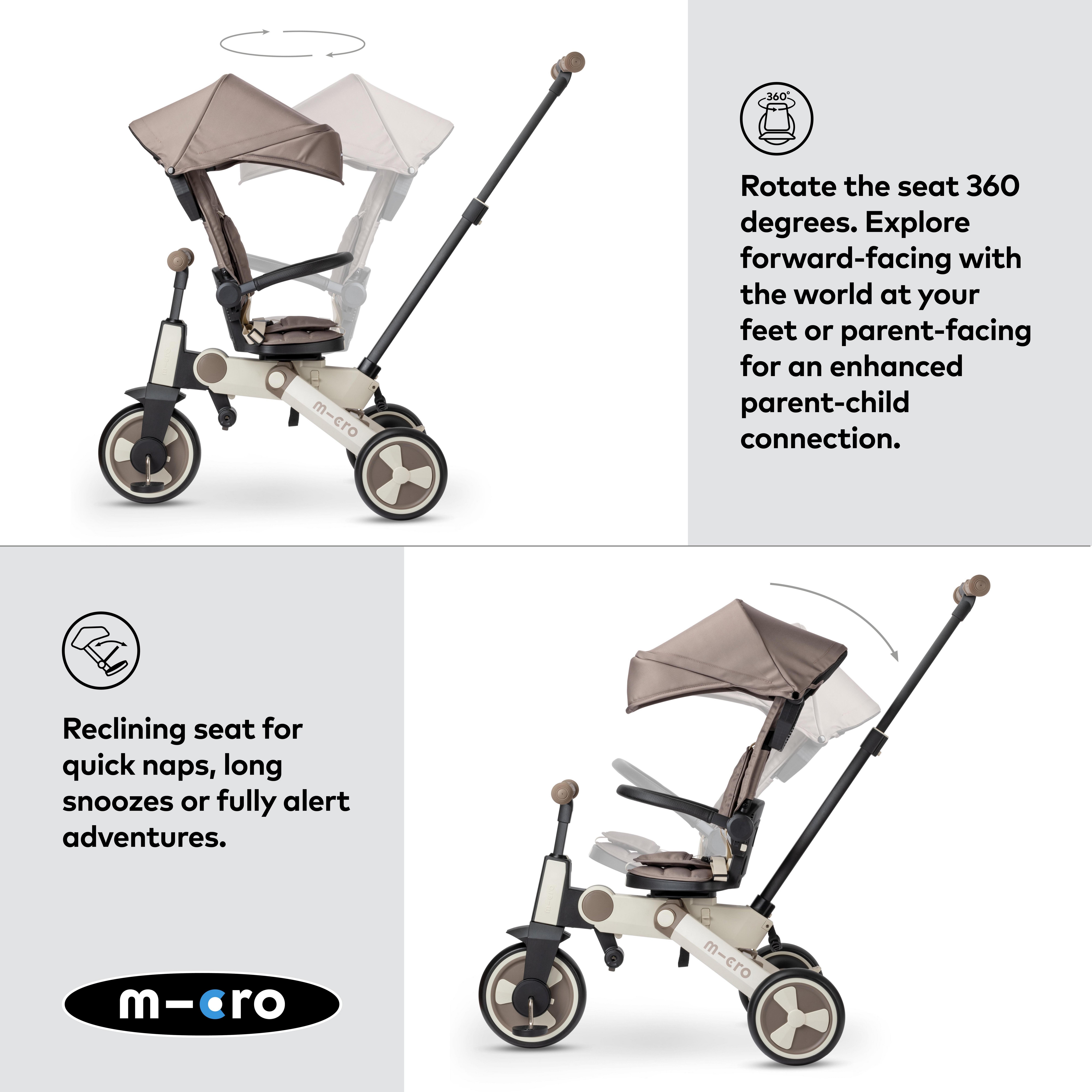 Micro Flexi Tricycle Brown Latte: 6 Months +
