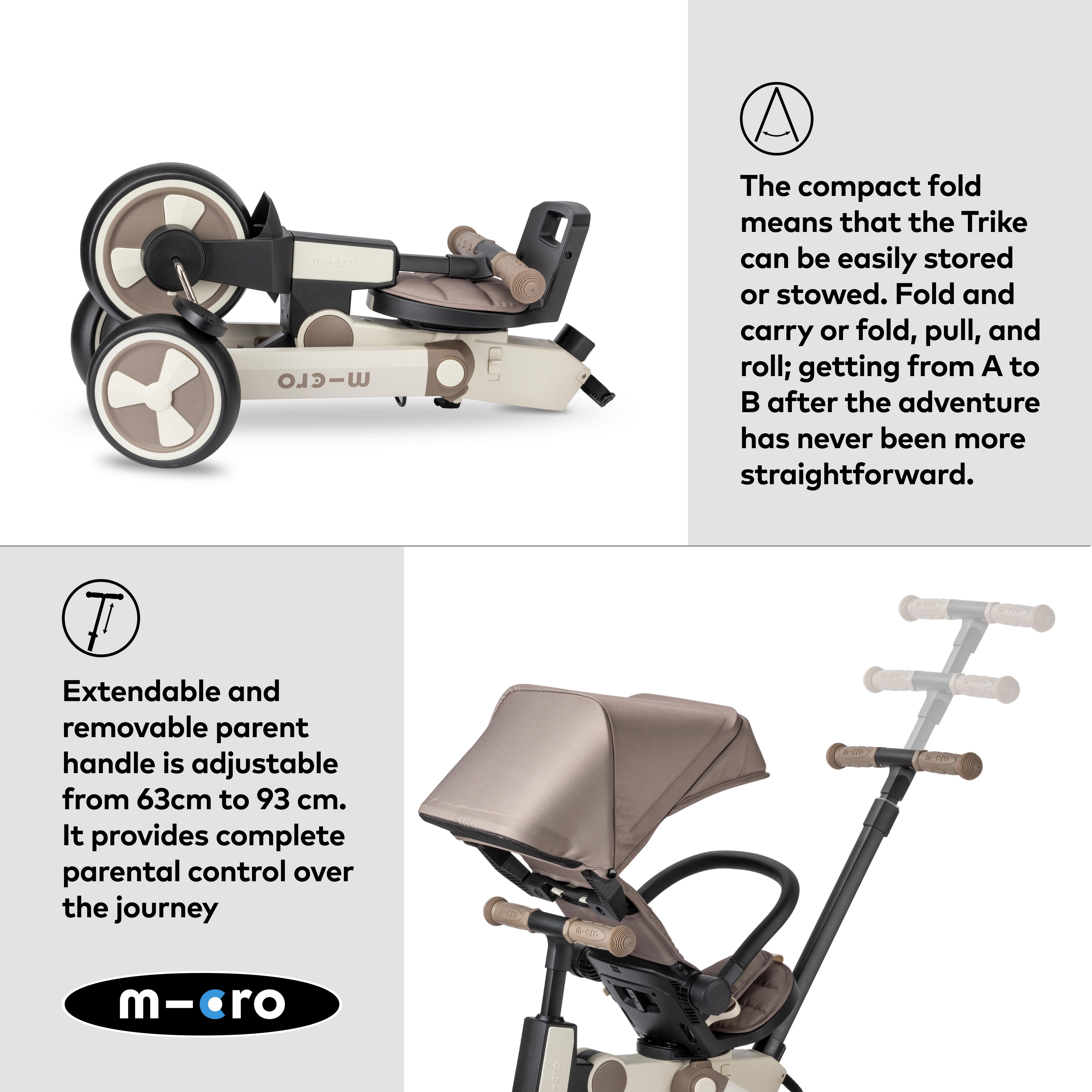Micro Flexi Tricycle Brown Latte: 6 Months +