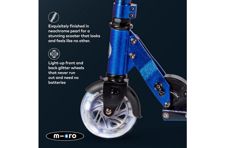 Micro Sprite Classic LED Scooter, Blue Chrome Micro Sprite Classic LED Scooter, Blue Chrome