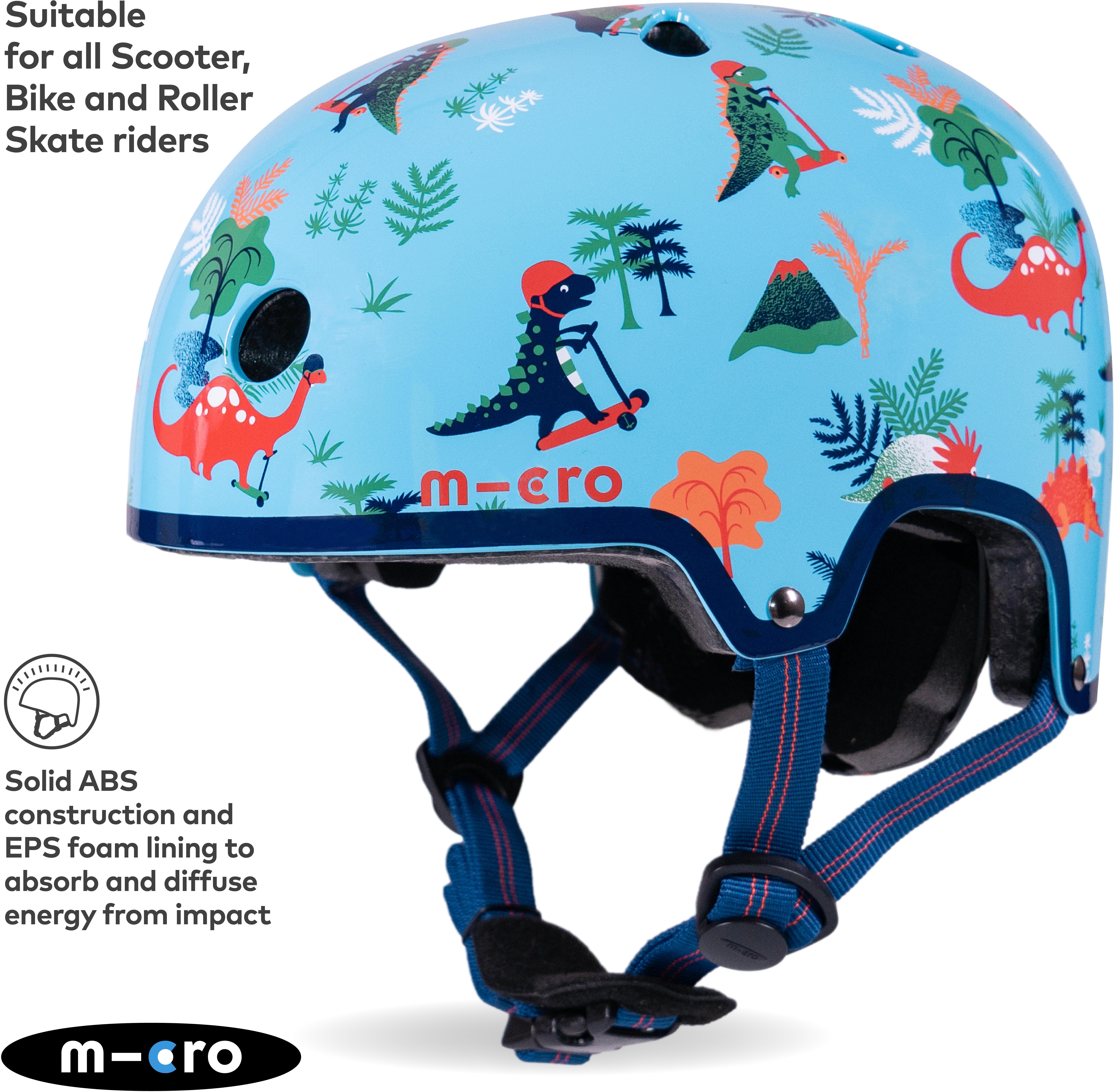 Printed Helmets for Bikes and Scooters Dino: Extra Small 46 - 50cm