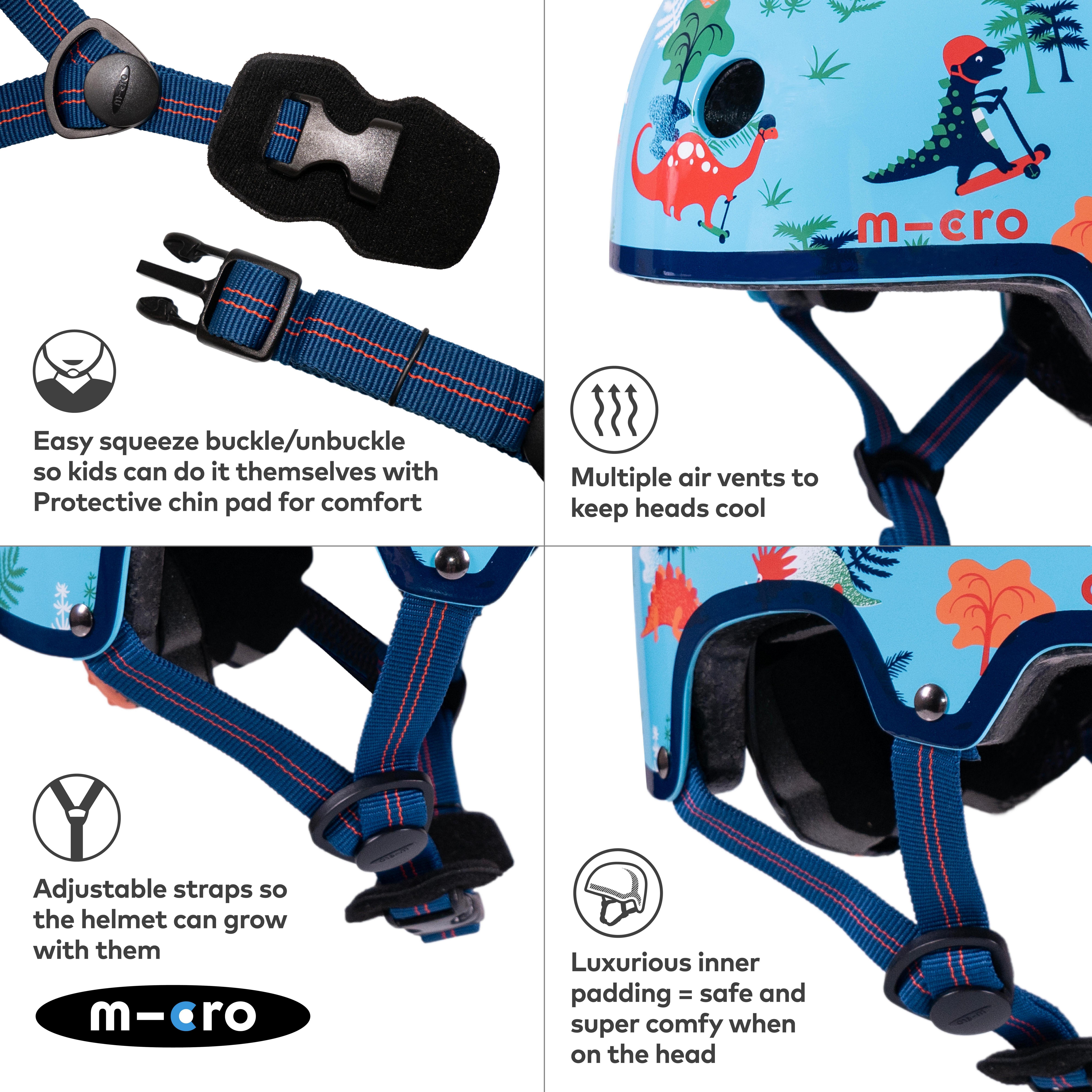 Printed Helmets for Bikes and Scooters Dino: Extra Small 46 - 50cm