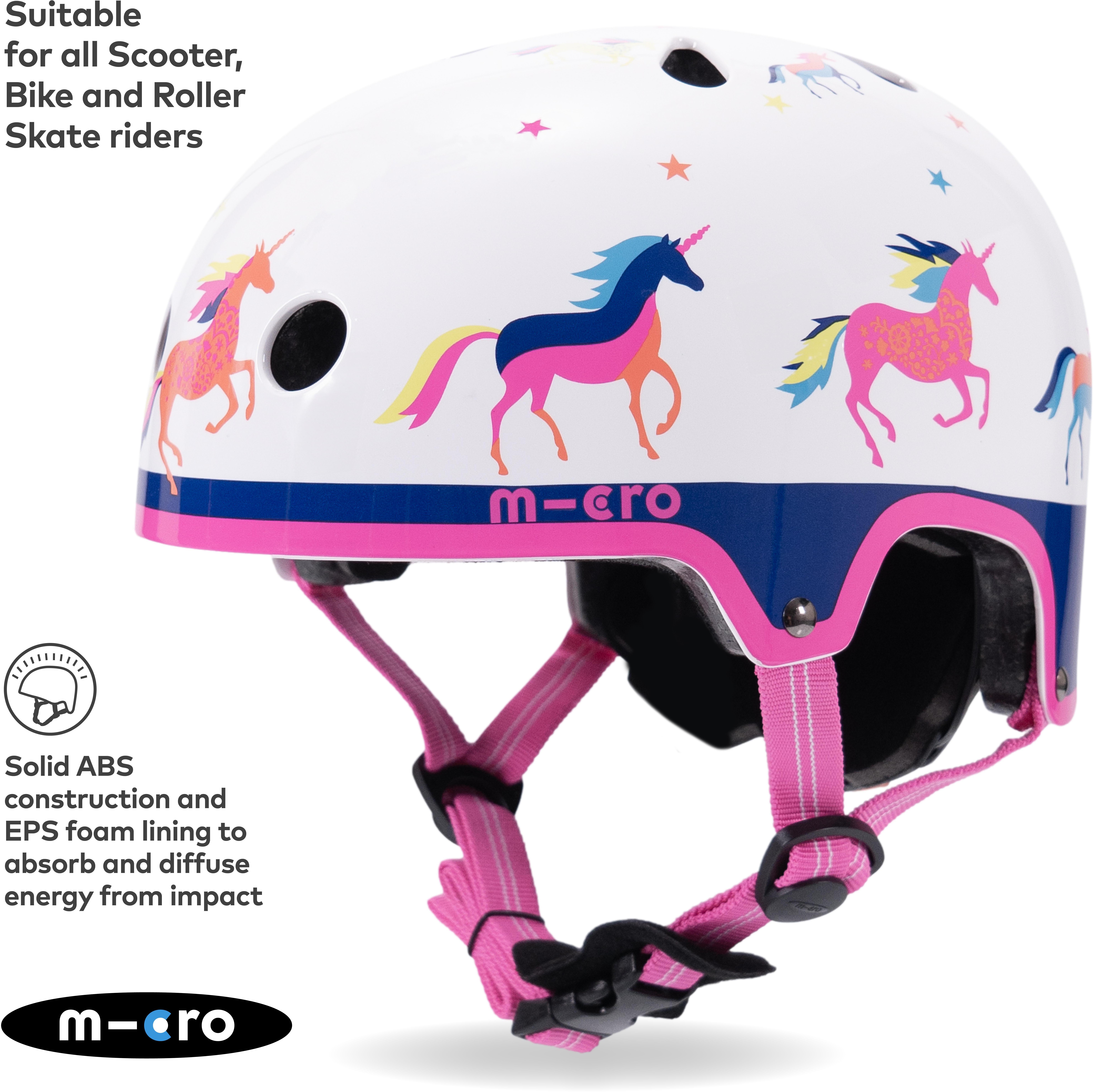 Printed Helmets for Bikes and Scooters Unicorn: Extra Small 46 - 50cm