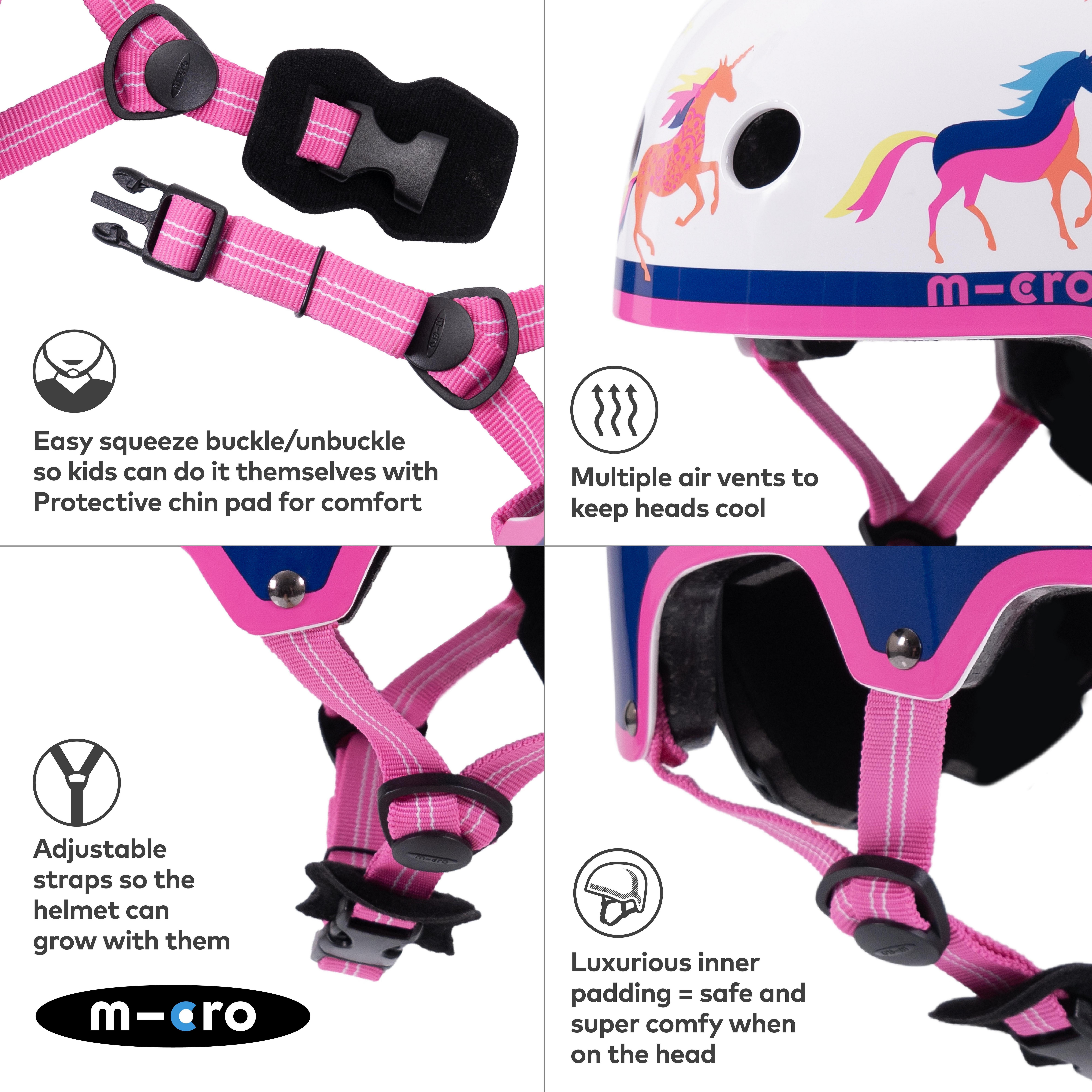 Printed Helmets for Bikes and Scooters Unicorn: Extra Small 46 - 50cm