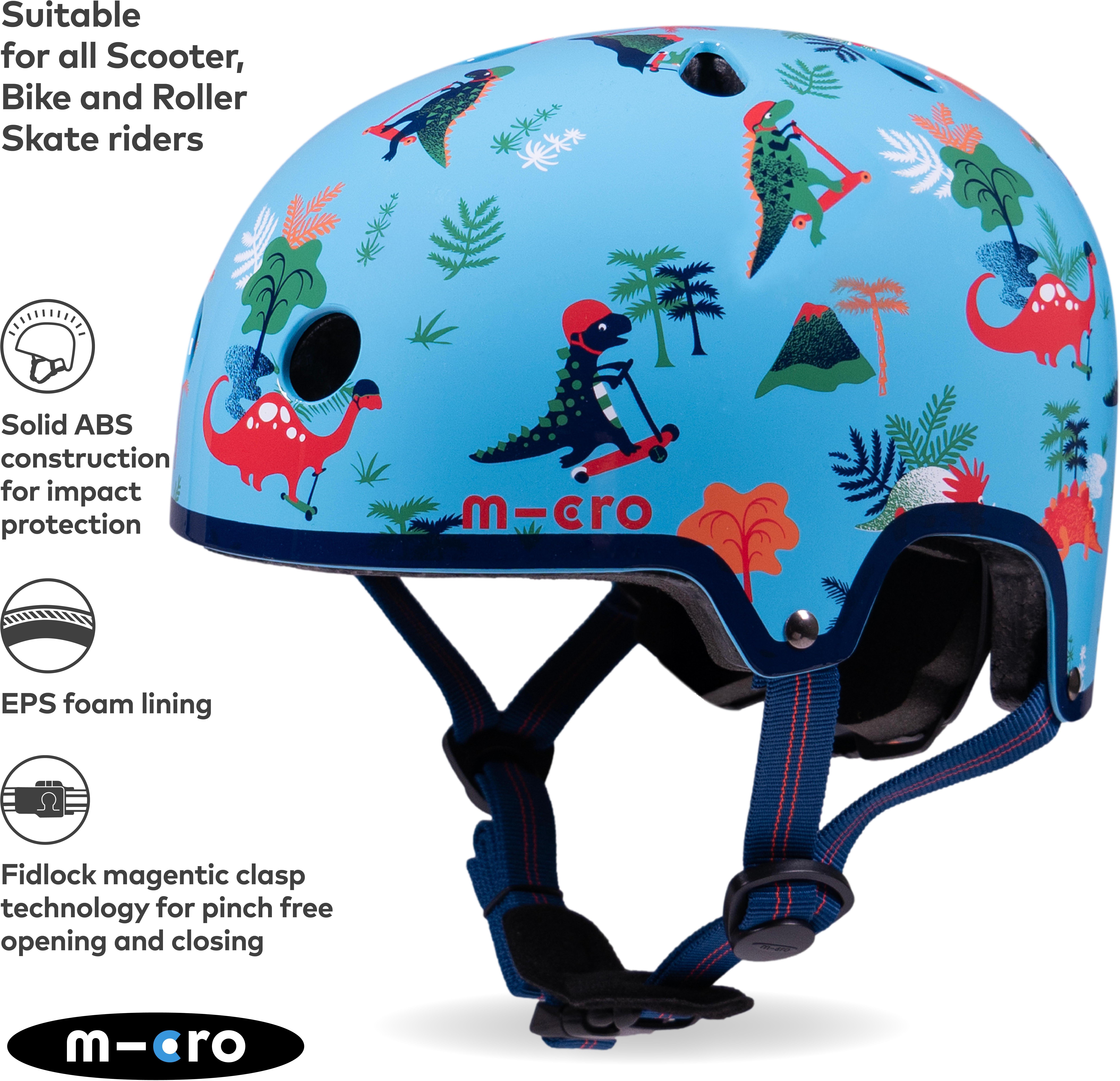 Dino Print Safety Set: Helmet, Bell and Light