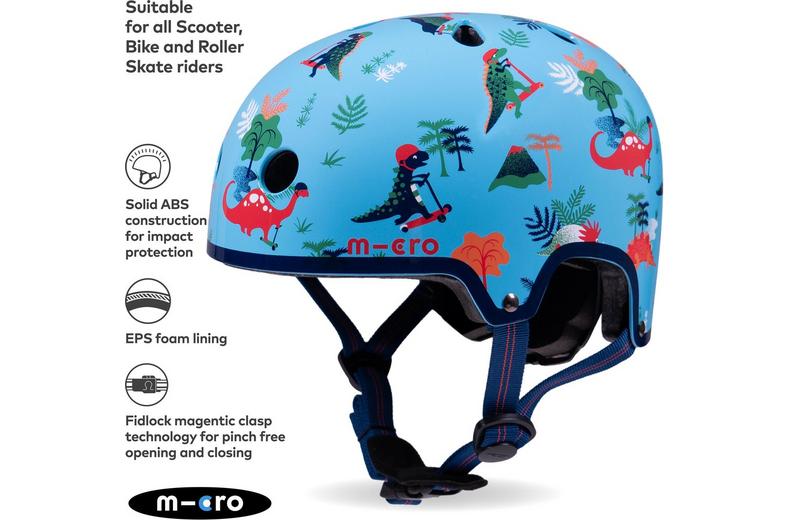 Dino Print Safety Set: Helmet, Bell and Light Dino Print Safety Set: Helmet, Bell and Light